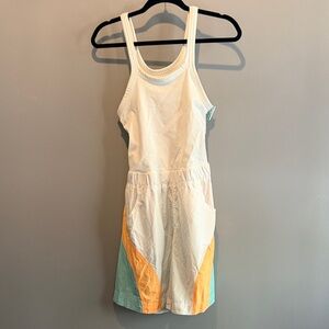 Free People Cream Jumper with Yellow and Teal Panels